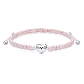 Silver Heart with Matt Rope Bracelet BR-1505